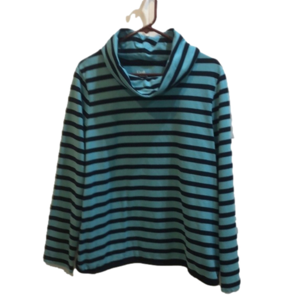 𝅺Croft Barrow cowl neck stripe shirt, size XXL